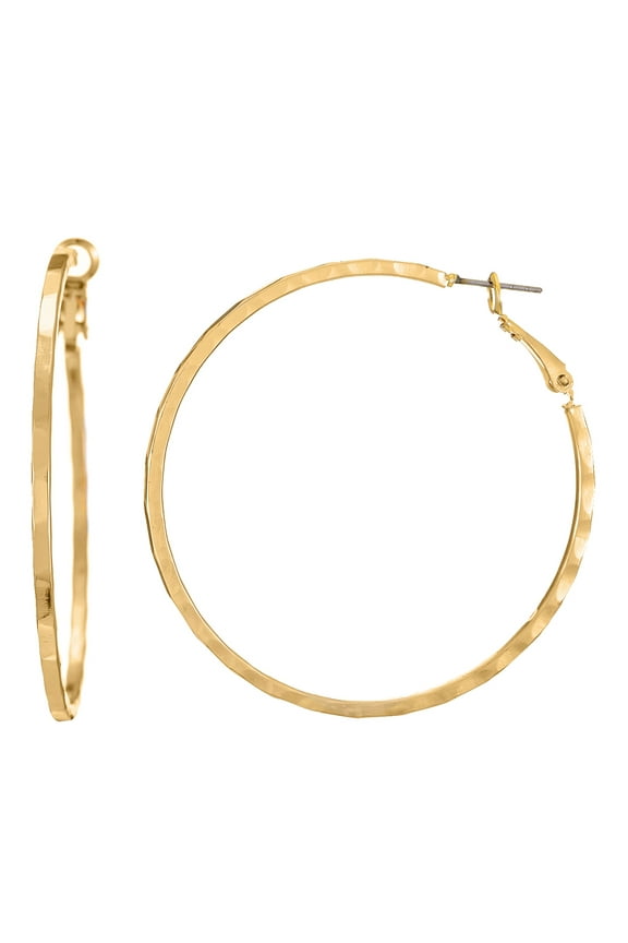 Womens Gold 2.5" Hoop Earrings, 1 Pair
