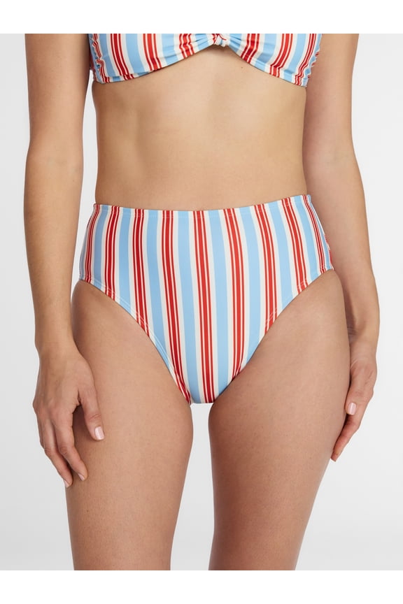 Women's and Women's Plus High Waisted Bikini Bottoms, Sizes XS-3X