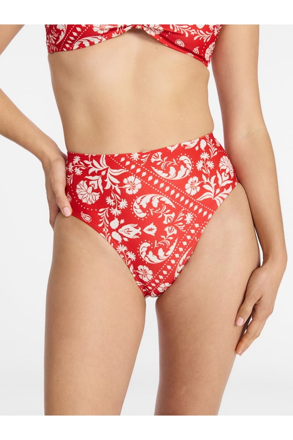 Women's and Women's Plus High Waisted Bikini Bottoms, Sizes XS-3X