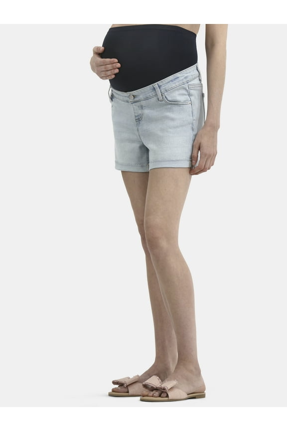 Women's Maternity Roll Cuff Shorts, Sizes S-XXL