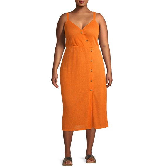 Time and Tru Womens Plus Size Sweater Knit Swimsuit Cover Up