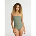 thumbnail image 1 of Time and Tru Women's and Women's Plus Ribbed Bandeau One Piece Swimsuit, Sizes XS-2X, 1 of 6