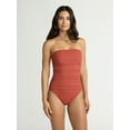 thumbnail image 1 of Time and Tru Women's and Women's Plus Ribbed Bandeau One Piece Swimsuit, Sizes XS-2X, 1 of 6