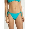 thumbnail image 1 of Time and Tru Women's and Women's Plus Ribbed Side Tie Bikini Swim Bottoms, Sizes XS-2X, 1 of 6