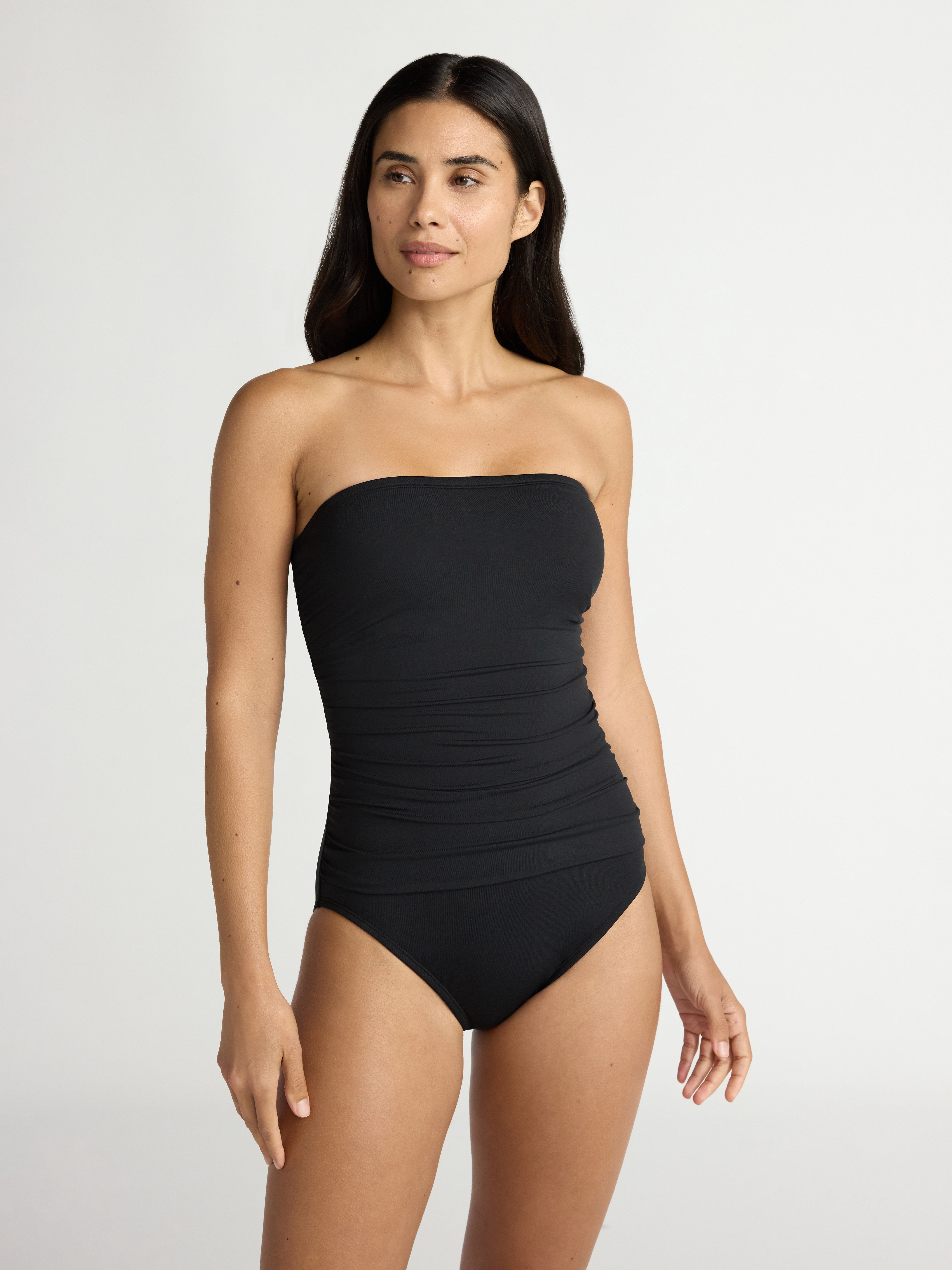 Time and Tru Women's Strapless Bandeau One Piece Swimsuit, Sizes XS-2X