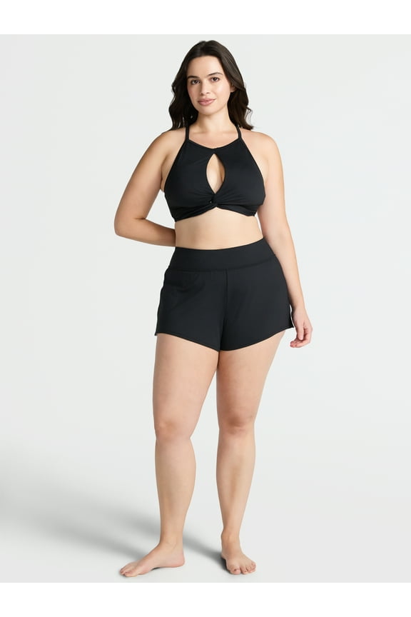 Womens and Womens Plus Swim Shorts with Liner Brief, Sizes XS-2X