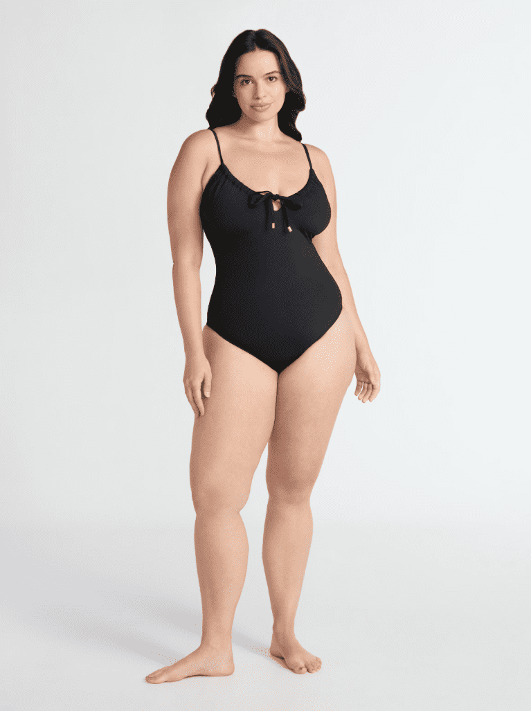 Time and Tru Women's Tie Front One Piece Swimsuit, Sizes XS-2X