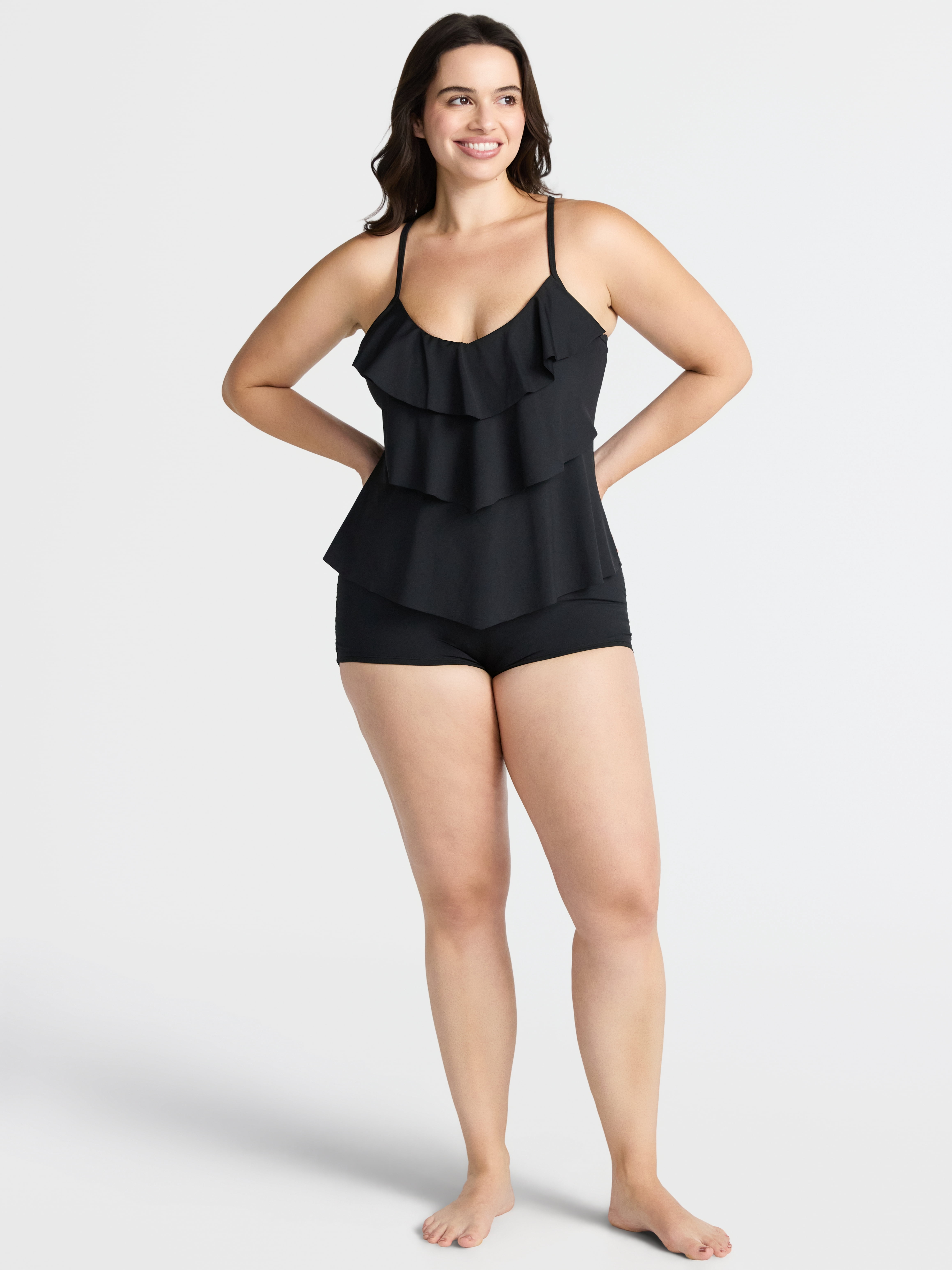 Time and Tru Women's Core Triple Tier Tankini, Sizes XS - 2X
