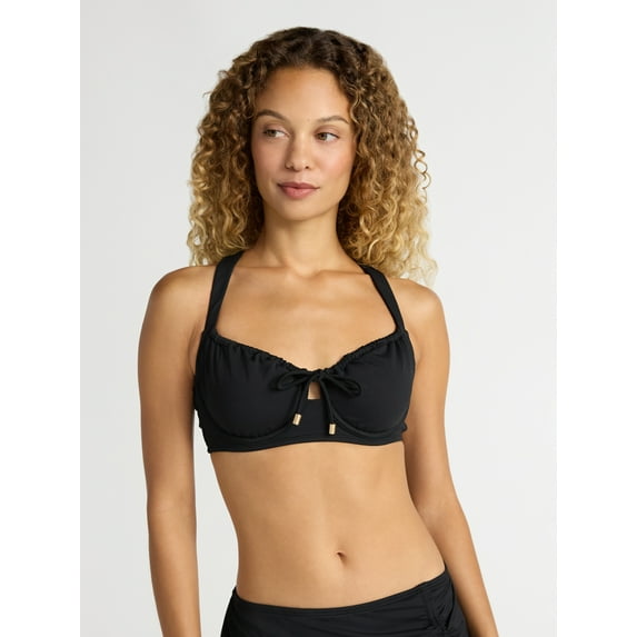 Time and Tru Women's and Women's Plus Keyhole Underwire Bikini Top, Sizes XS-2X