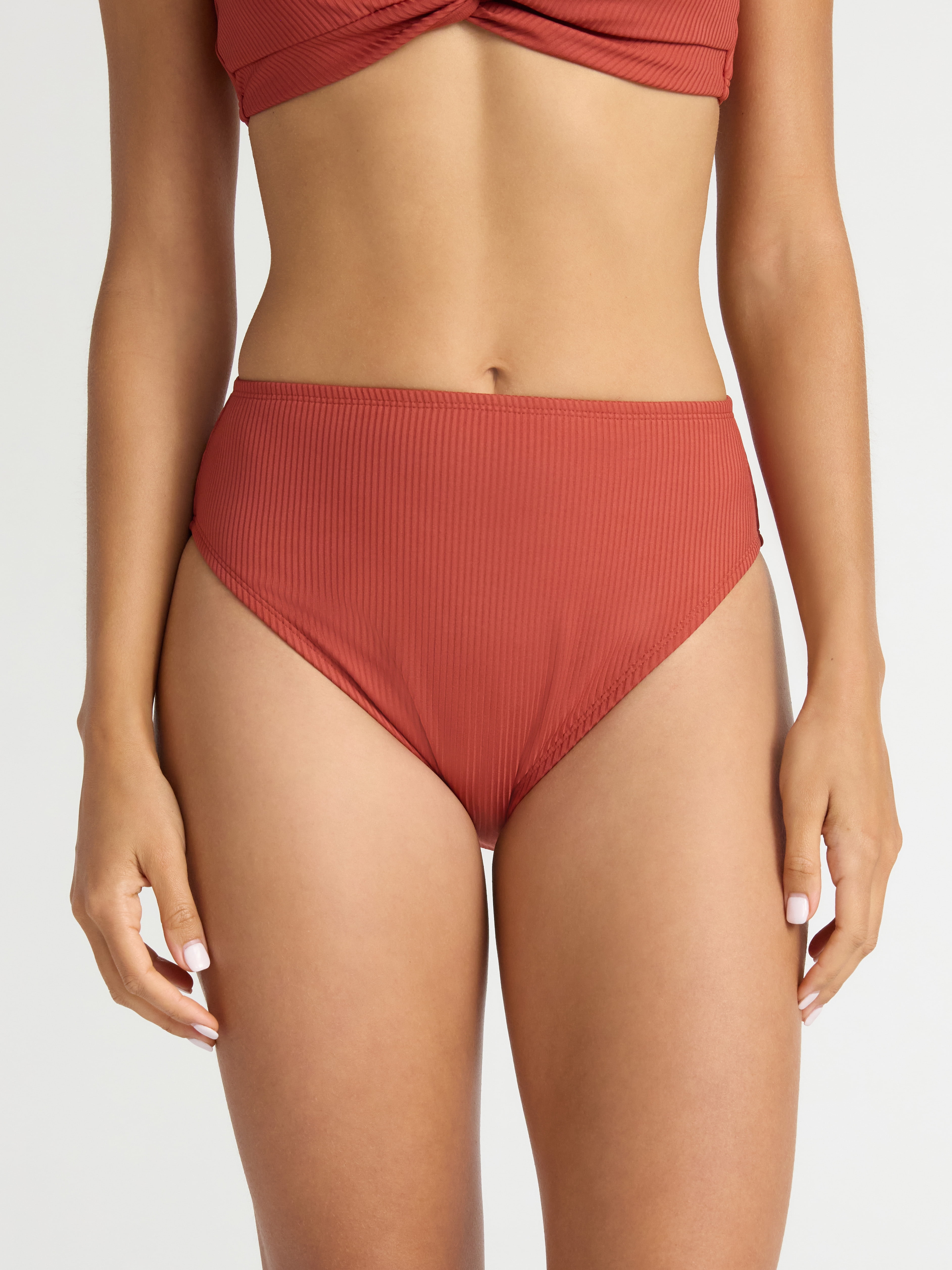 Time and Tru Women’s and Women's Plus Hi Cut High Rise Bikini Bottoms, Sizes XS-2X