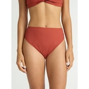 Time and Tru Women’s and Women's Plus Hi Cut High Rise Bikini Bottoms, Sizes XS-2X