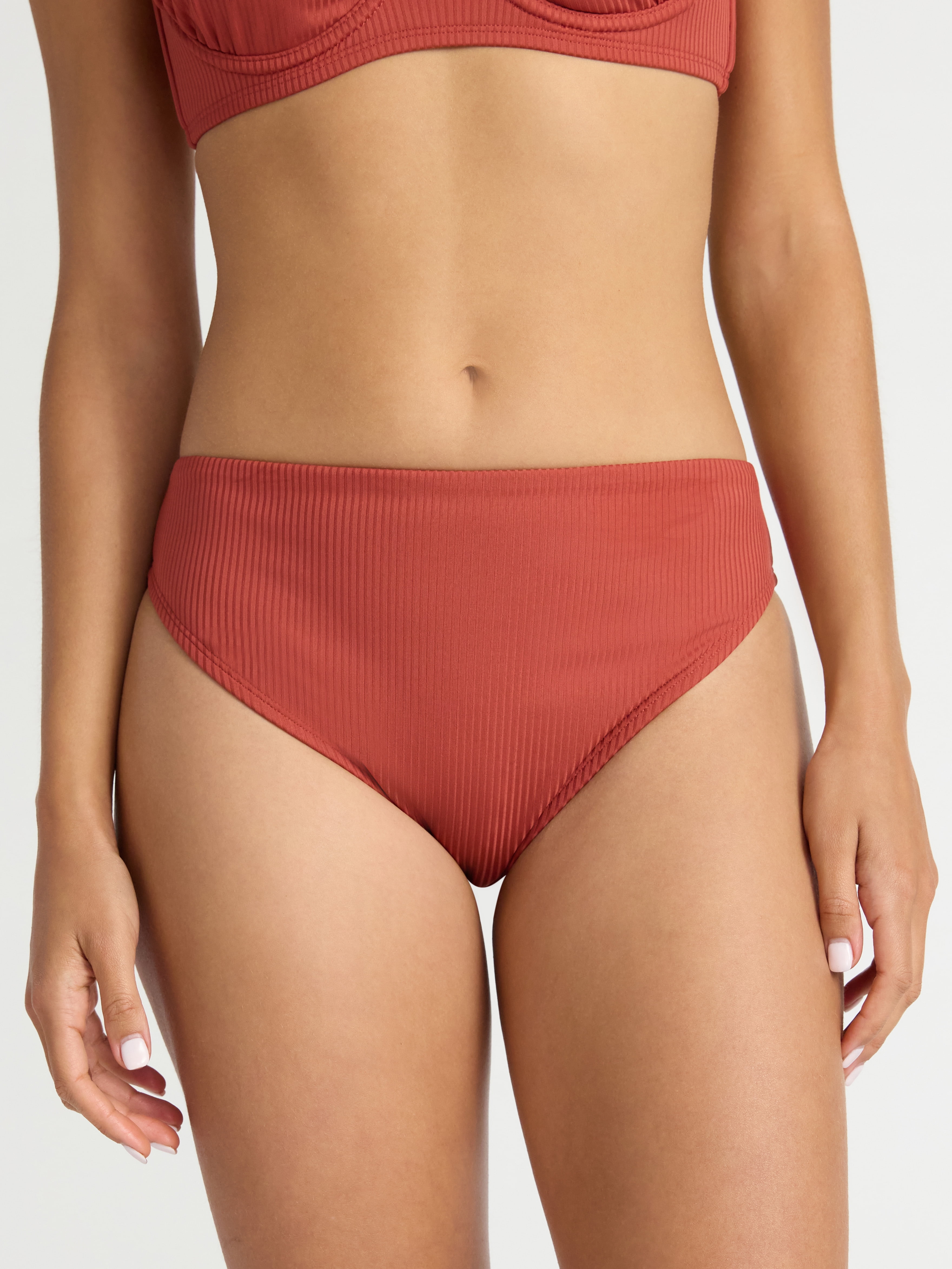 Time and Tru Women’s and Women's Plus High Cut Mid Rise Bikini Bottoms, Sizes XS-2X