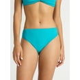 thumbnail image 1 of Time and Tru Women’s and Women's Plus High Cut Mid Rise Bikini Bottoms, Sizes XS-2X, 1 of 6