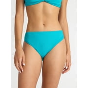 Time and Tru Women’s and Women's Plus High Cut Mid Rise Bikini Bottoms, Sizes XS-2X