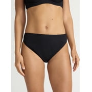Time and Tru Women's High Cut Mid Rise Bikini Bottoms, Sizes XS-2X