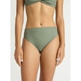 thumbnail image 1 of Time and Tru Women’s and Women's Plus High Cut Mid Rise Bikini Bottoms, Sizes XS-2X, 1 of 6