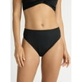 thumbnail image 1 of Time and Tru Women’s and Women's Plus Hi Cut Cheeky Bikini Bottoms, Sizes XS-2X, 1 of 5