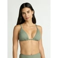 thumbnail image 1 of Time and Tru Women's and Women’s Plus Ottoman Rib Triangle Bikini Top, Sizes XS- 2X, 1 of 6