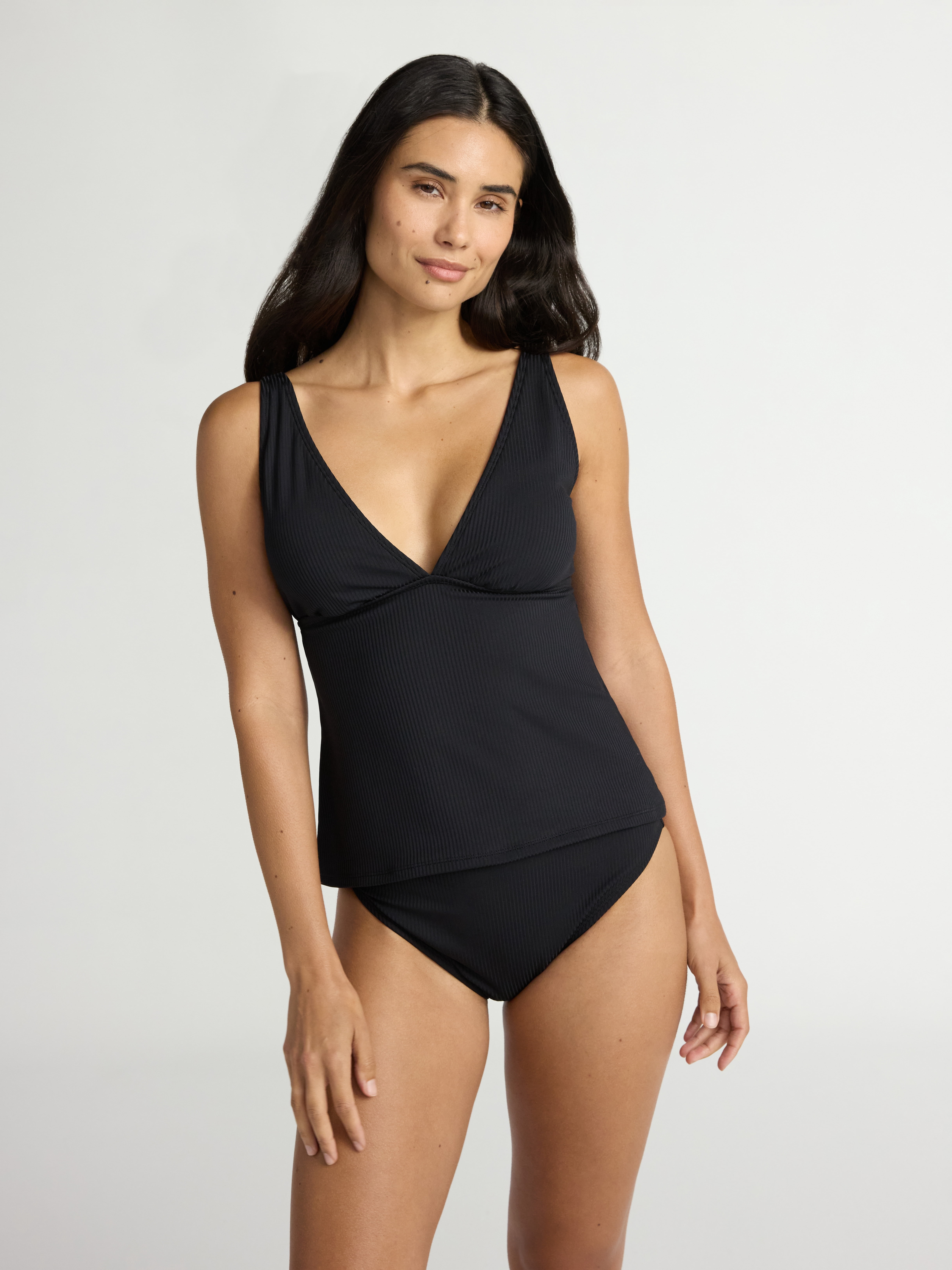 Time and Tru Women's and Women’s Plus V Neck Tankini Top, Sizes XS-2X