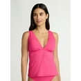 thumbnail image 1 of Time and Tru Women's and Women’s Plus V Neck Tankini Top, Sizes XS-2X, 1 of 6