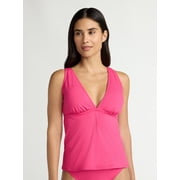 Time and Tru Women's V Neck Tankini Top, Sizes XS-2X