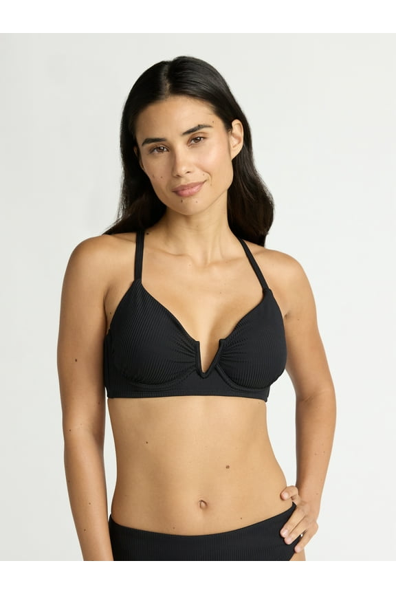 Women's and Women's Plus V Wire Underwire Bikini Top, Sizes XS-2X
