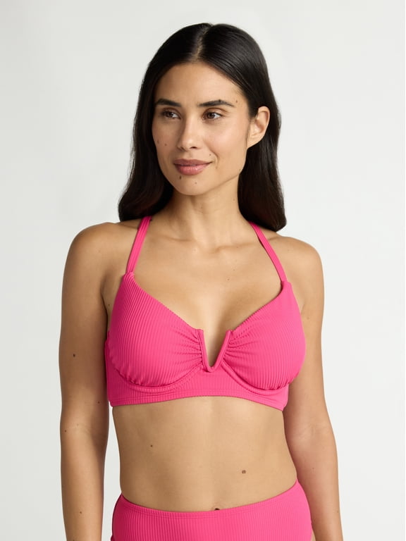 Women's V Wire Underwire Bikini Top, Sizes XS-2X