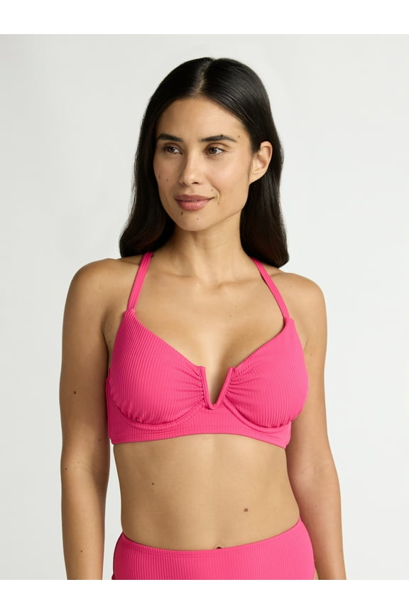 Women's and Women's Plus V Wire Underwire Bikini Top, Sizes XS-2X