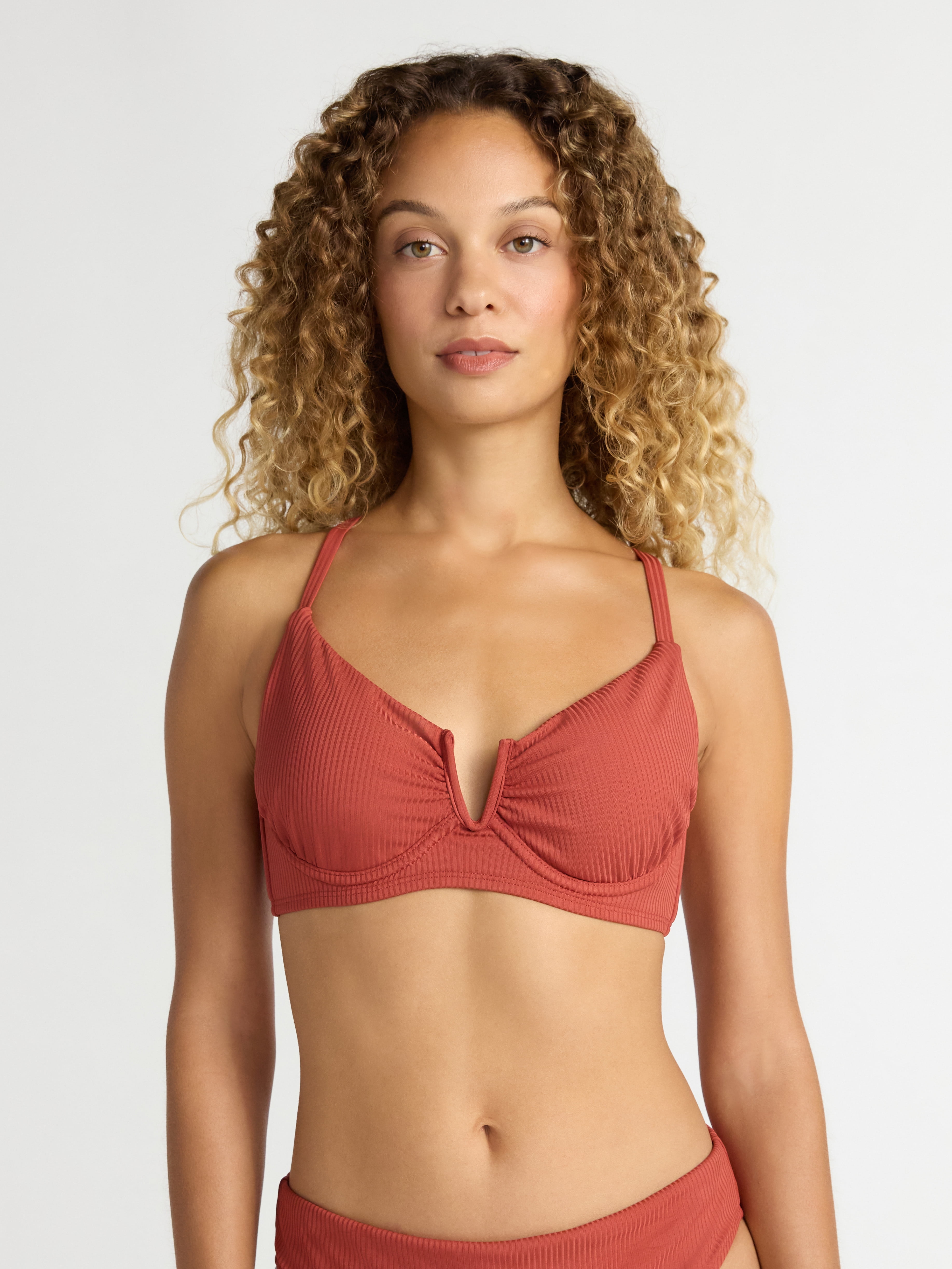 Time and Tru Women's and Women's Plus V Wire Underwire Bikini Top, Sizes XS-2X