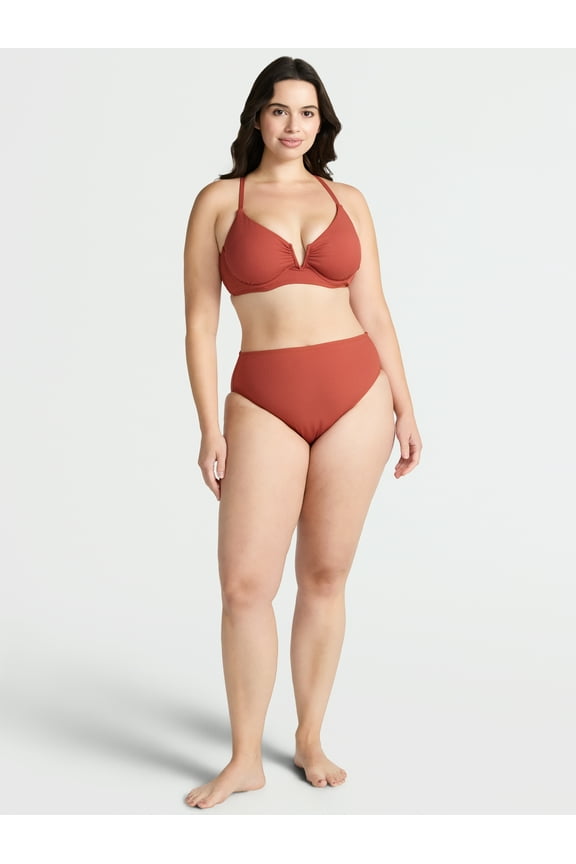 Women's and Women's Plus V Wire Underwire Bikini Top, Sizes XS-2X