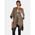thumbnail image 1 of Time and Tru Women's Woven Fashion Cover-Up Ruana Layering Piece, Houndstooth, 1 of 5