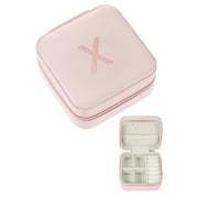 Time and Tru Zippered Jewelry Organizer, Blush, Letter X