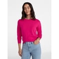 thumbnail image 1 of Time and Tru Women's Crewneck Sweater with Long Sleeves, Lightweight, Sizes XS-XXXL, 1 of 6