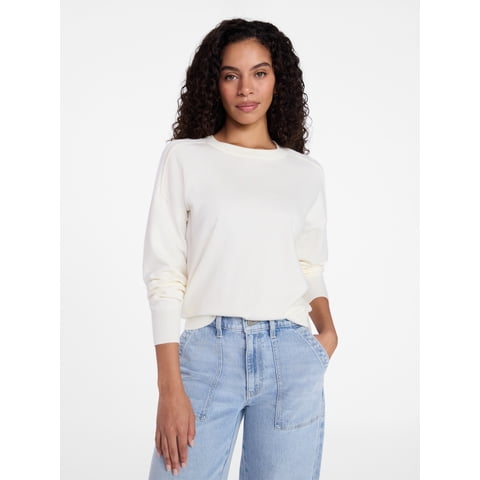 Women's Crewneck Sweater with Long Sleeves, Lightweight, Sizes XS-XXXL