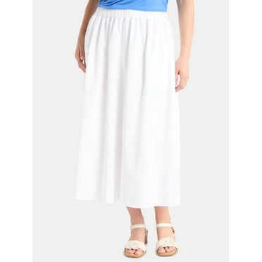 Time and Tru's Women's Pull On Midi Skirt with Pockets, XS-XXXL