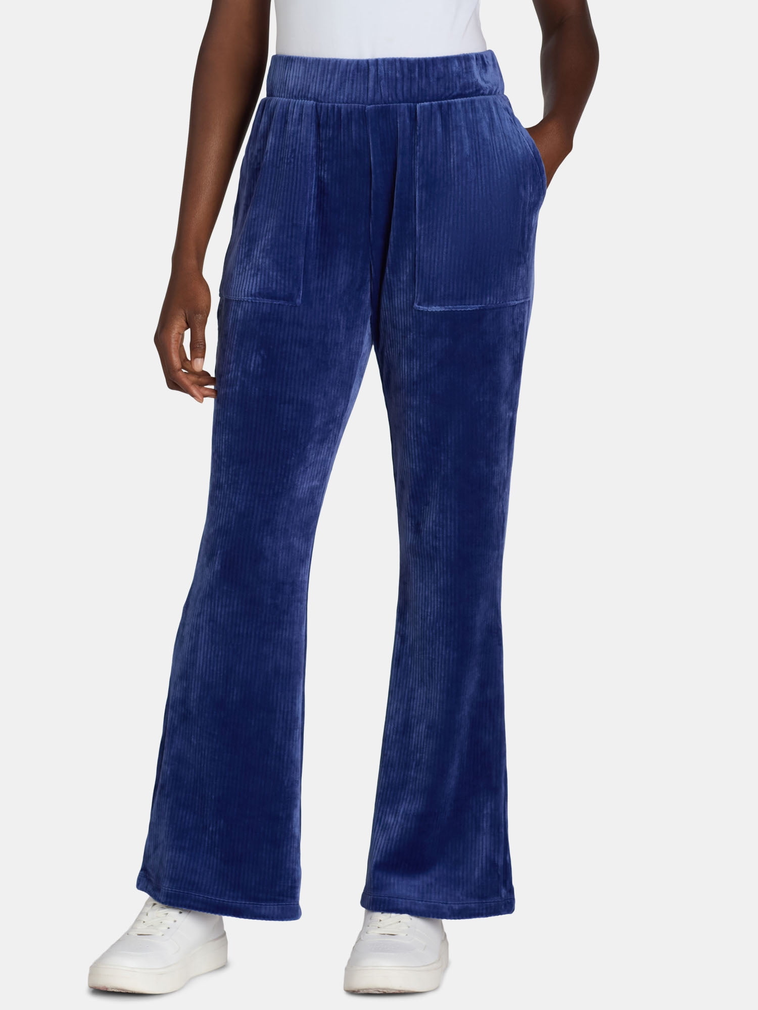 Time and Tru's Women's Ribbed Velour Pants, 29” Inseam, Sizes S