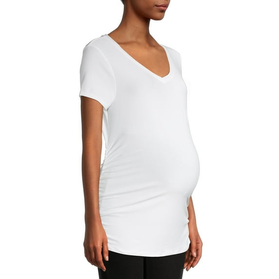 Time and True Women's Maternity Short Sleeve V-Neck T-Shirt