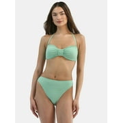 Time and True Women's and Women's Plus Gingham Bandeau Bikini Top, Sizes XS-3X