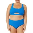 thumbnail image 1 of Time and True Women's and Women's Plus Wide Rib Tankini Swim Top with Cut Out, 1 of 5