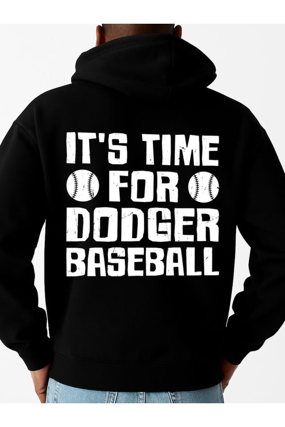 Time for Dodger Baseball hoodies & sweatshirt men's sweater hoodie black sutumn clothes hoodies aesthetic Retro Unisex Shirt Crewneck tshirts