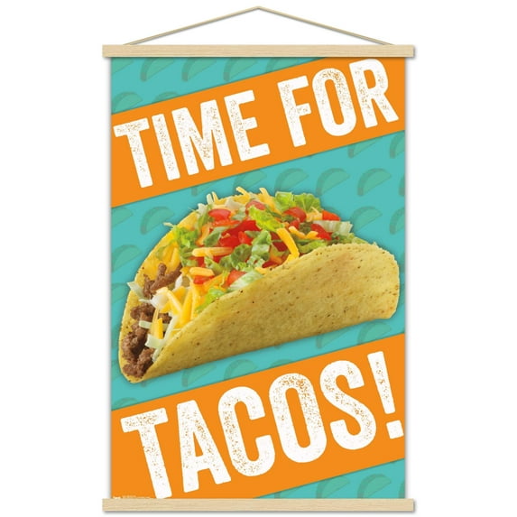 Time for Tacos! Wall Poster with Wooden Magnetic Frame, 22.375" x 34"