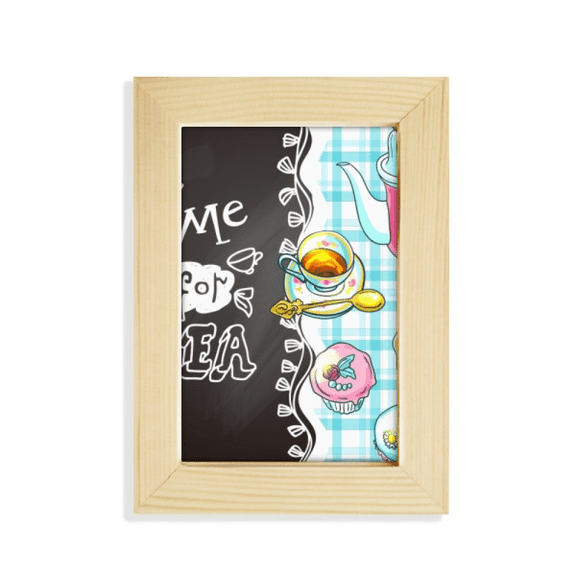 Time for tea Cupcake Teaport France Desktop Display Photo Frame Picture Art Painting 5x7 inch