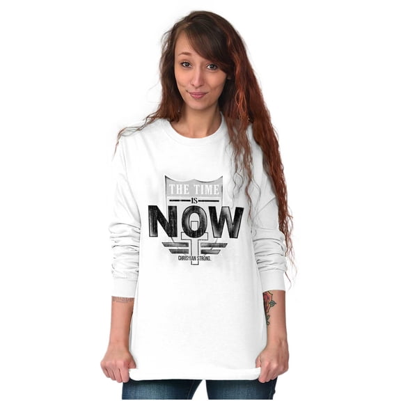 Time is Now Religious Faith Long Sleeve TShirt Men Women Brisco Brands S