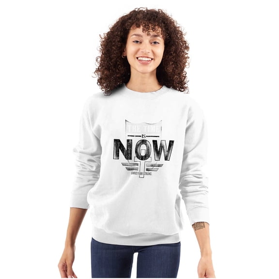 Time is Now Religious Faith Sweatshirt for Men or Women Brisco Brands X