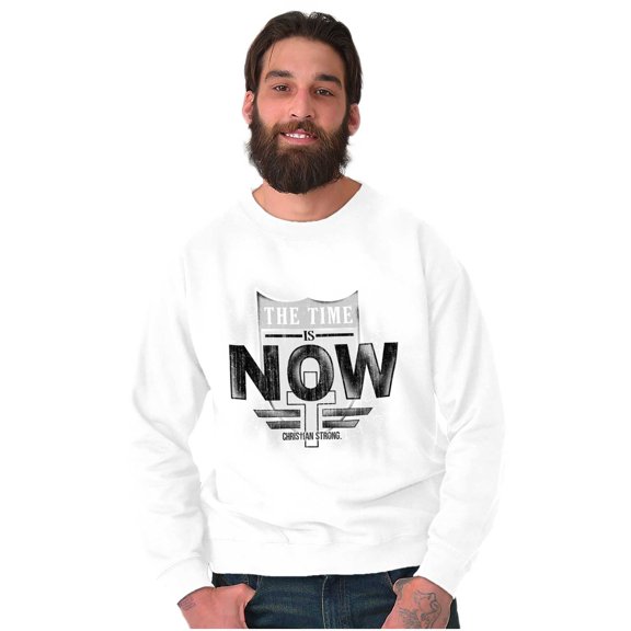 Time is Now Religious Faith Unisex Plus Fleece Graphic Sweatshirt Brisco Brands 3X