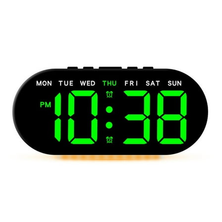 Time temperature date display alarm clock simple large screen LED clock