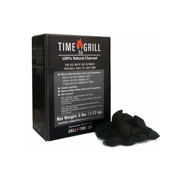 Time-to-Grill 100% Natural Coconut Charcoal - Premium BBQ Briquettes for Fast, Even, Low-Smoke Grilling
