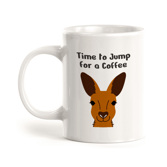 Time to Jump for a Coffee Kangaroo 11oz Plastic Coffee Mug | Funny Animal Mugs