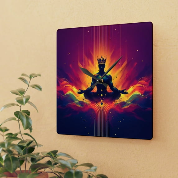 Time to Medidate King Square Clock