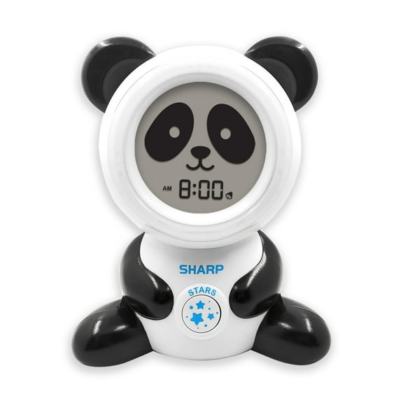 Time to Wake Sleep Trainer Panda Clock, Sharp Brand, with Ceiling Projection, White